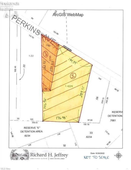 Parcel #2 in orange is the property that is for sale, parcel #1 in yellow was sold that included the home at 3110 E. Perkins.