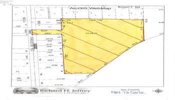 View of the 10.56 acres in yellow.