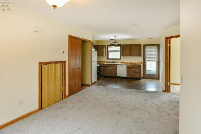 Main floor living area and kitchen