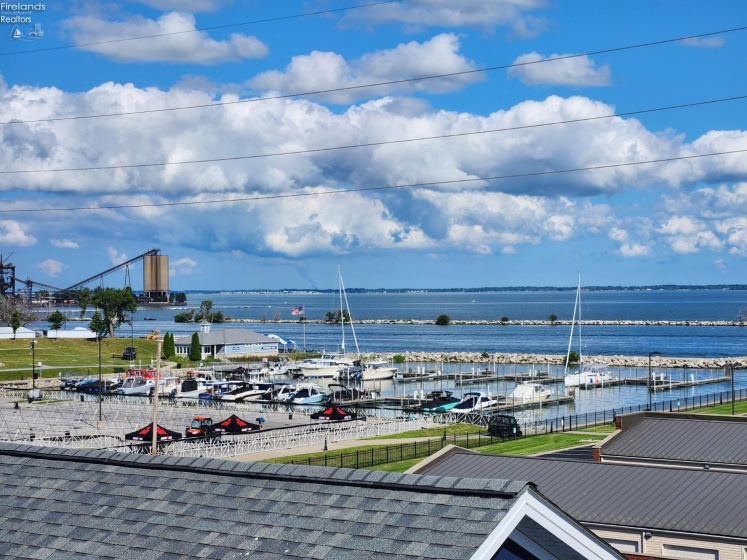 Sandusky Bay and Marina view from the 4th floor roof top terrace.