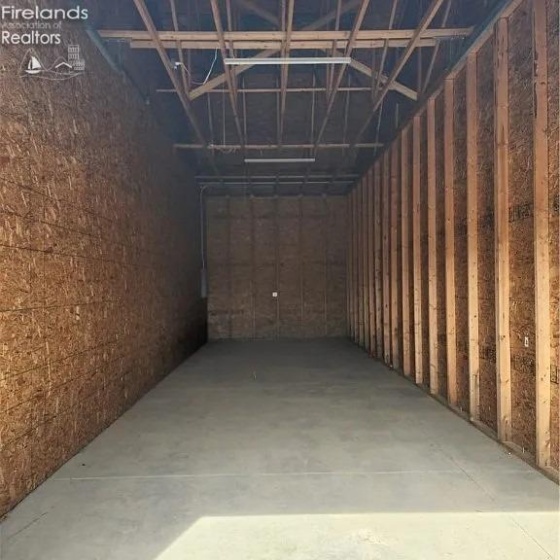 Interior of 10' x 40' garage available to purchase at $49,900