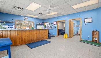 Front desk area/waiting room/entry door to exam rooms