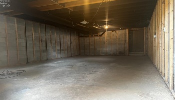 Unfinished walk-out portion of basement