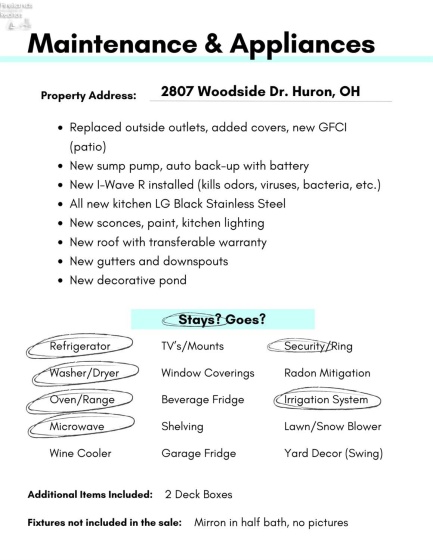 2807 Woodside Drive, Huron, 44839, 4 Bedrooms Bedrooms, ,4 BathroomsBathrooms,Residential,For Sale,Woodside,20243921