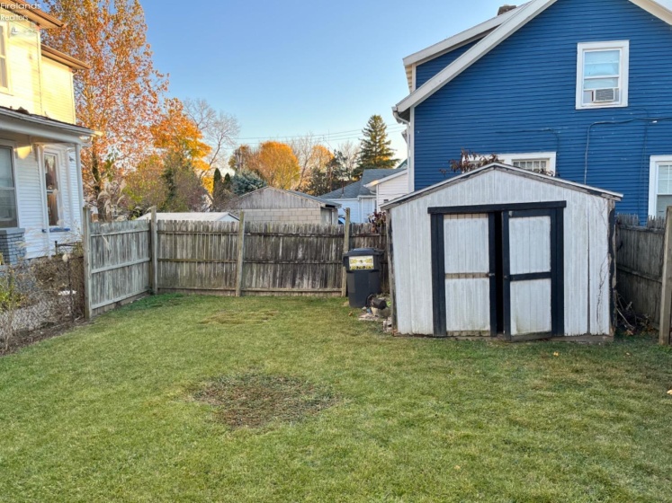 Fenced backyard