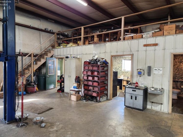 Inside the newer metal building, 2nd floor loft area for storage.