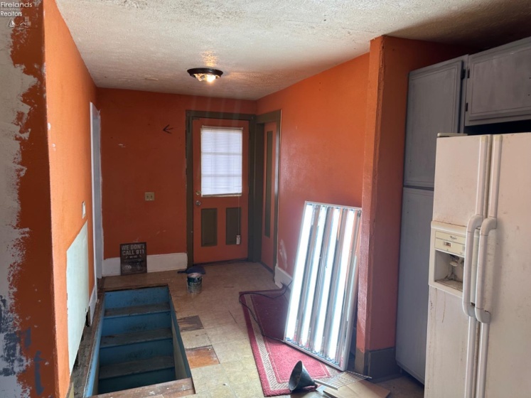 Upstairs Kitchen. Floor will be filled in.