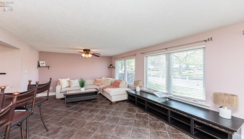 Living quarters of the guest suite with beautiful water views