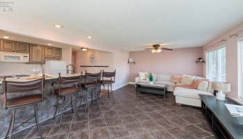 Guest suite with open concept and beautiful water views.