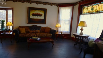 Beautiful stained glass windows throughout the home