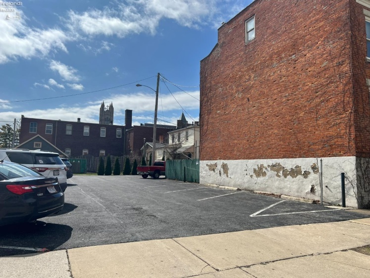 Dedicated parking area on Adams Street