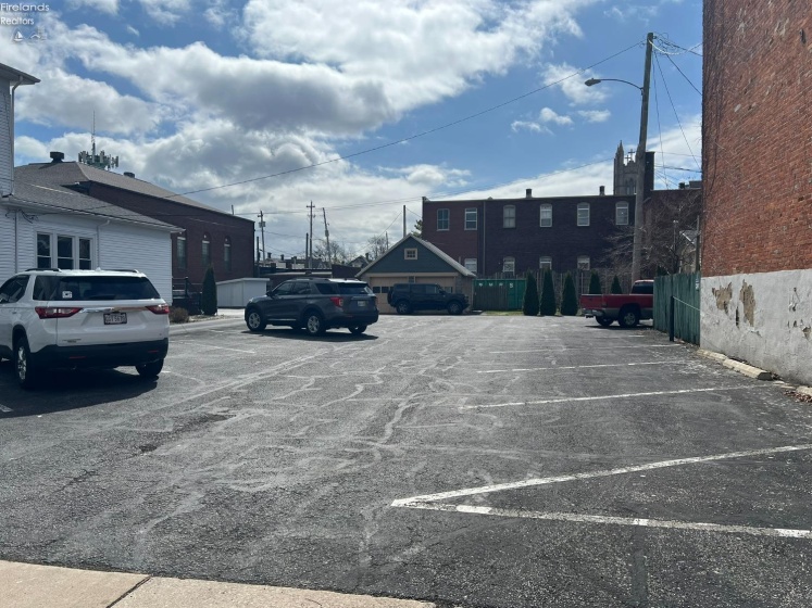 Dedicated parking area on Adams Street
