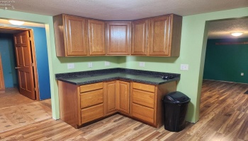 Kitchen with tons of cabinet and counter space, appliances stay. Kitchen with tons of cabinet and counter space, appliances stay.