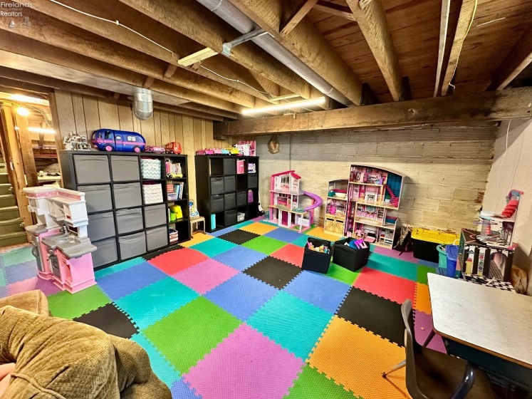 finished basement play area