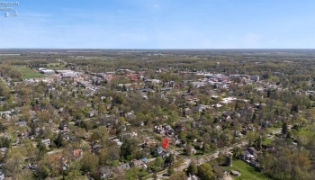 Northeast view showing proximity of the home to Oberlin College and downtown.