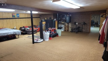 Very spacious first half of basement.  Good ceiling height