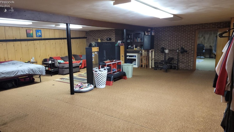 Very spacious first half of basement.  Good ceiling height