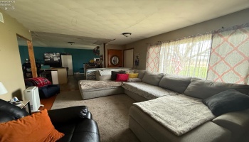 Living room open to the kitchen
