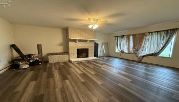 Family room with newer flooring
