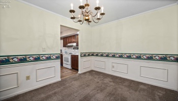 Dining room looking into kitchem
