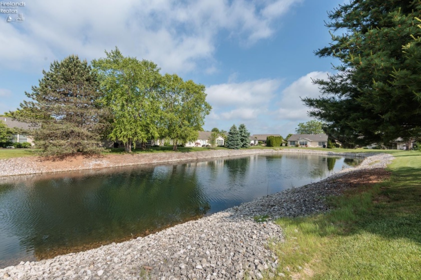 Beautiful pond located behind condo.