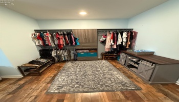 Large 9x9 walk-in closet! You could add more shelving if you need to!