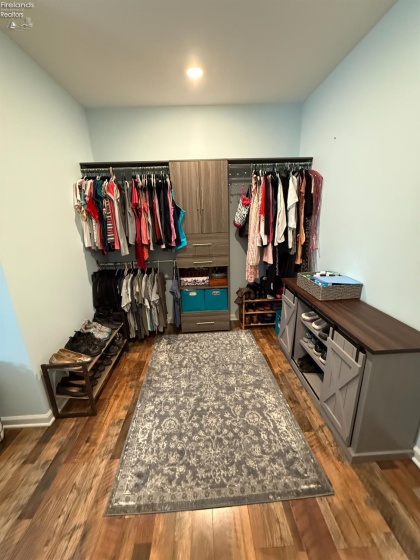 Large 9x9 walk-in closet! You could add more shelving if you need to!