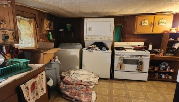 Laundry area in the kitchen.