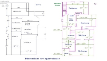 Room dimensions as measured by owner