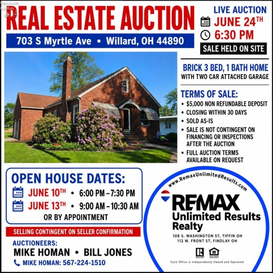 703 Myrtle Avenue, Willard, 44890, 3 Bedrooms Bedrooms, ,1 BathroomBathrooms,Residential,For Sale,Myrtle,20261944
