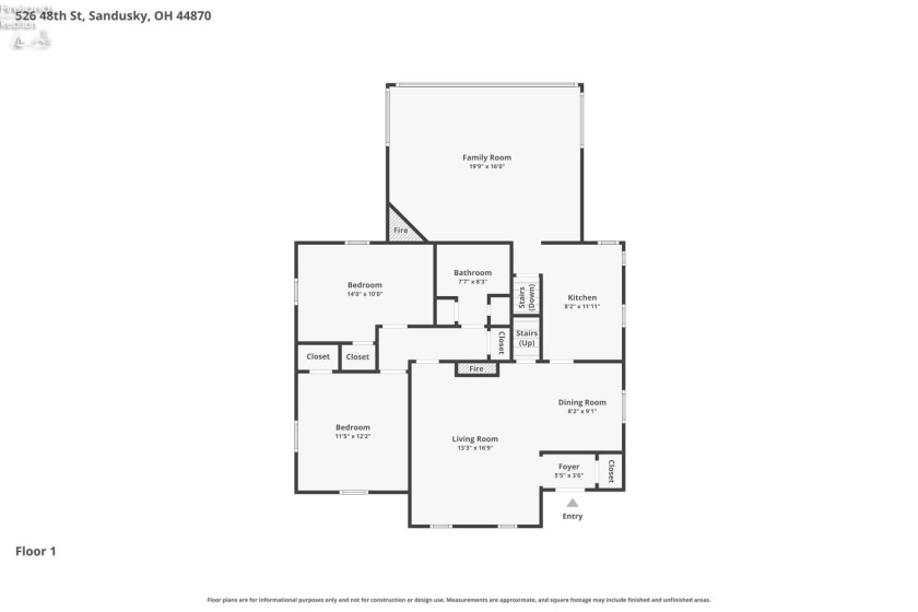 526 48th Street, Sandusky, 44870, 3 Bedrooms Bedrooms, ,1 BathroomBathrooms,Residential,For Sale,48th,20262505